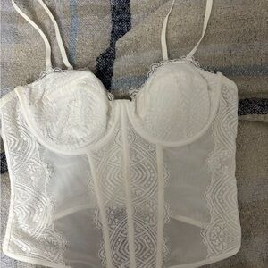 Garage White Lace Bustier